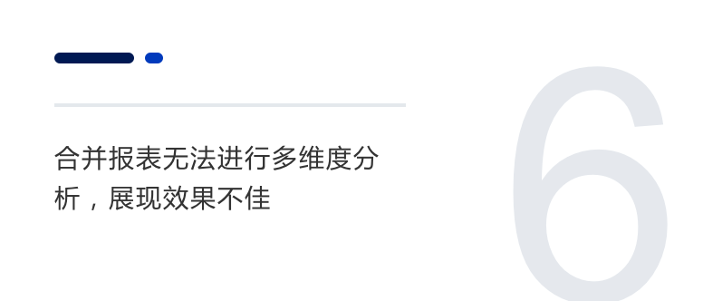 合并報表無法進行多維度分析，展現效果不佳
